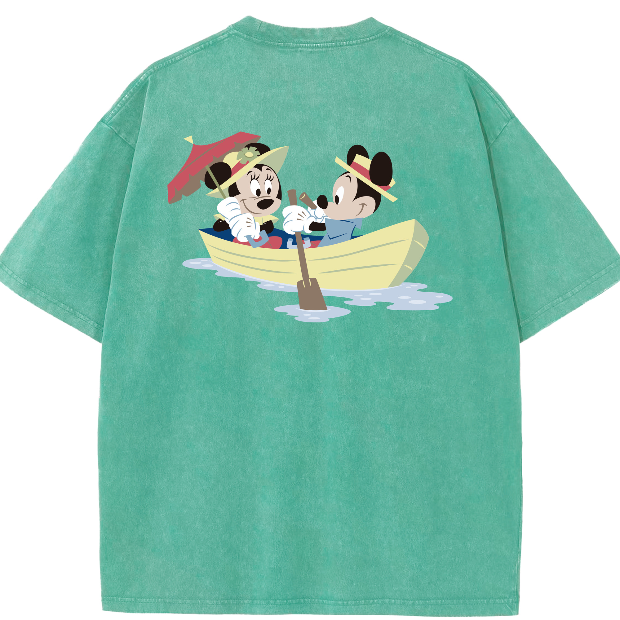 （画像用） ミッキーマウス Mickey Mouse 綿100% ヴィンテージ風 半袖Tシャツ（背面プリント）